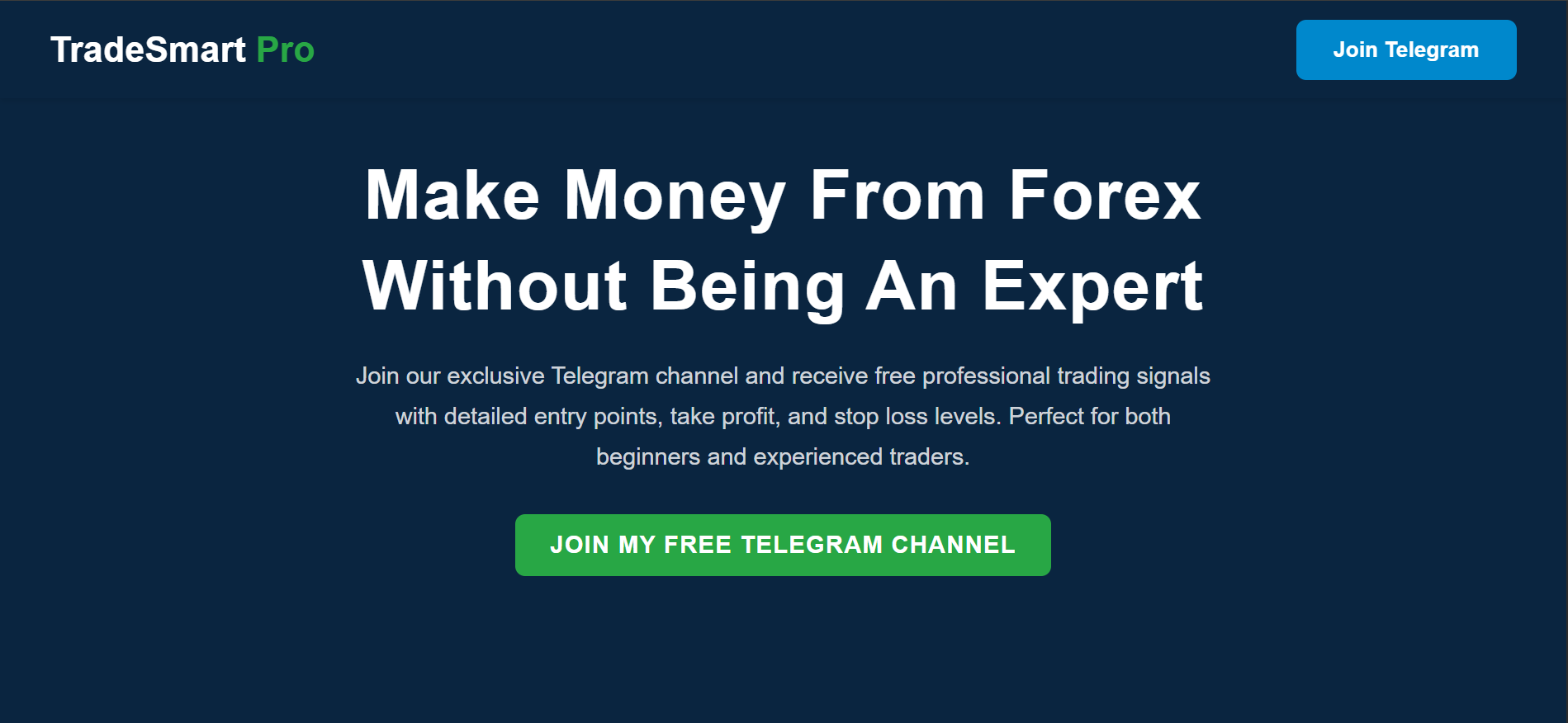 Trade Signal Landing Page